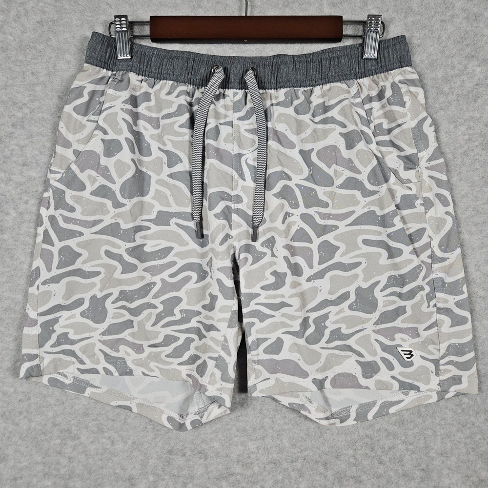 Burlebo (Mens Medium) Gray Camo Shorts Athletic Performance Lined Activewear Gym